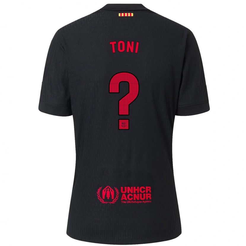 Danxen Kinder Toni Fernández #0 Schwarz Rot Auswärtstrikot Trikot 2024/25 T-Shirt Schweiz