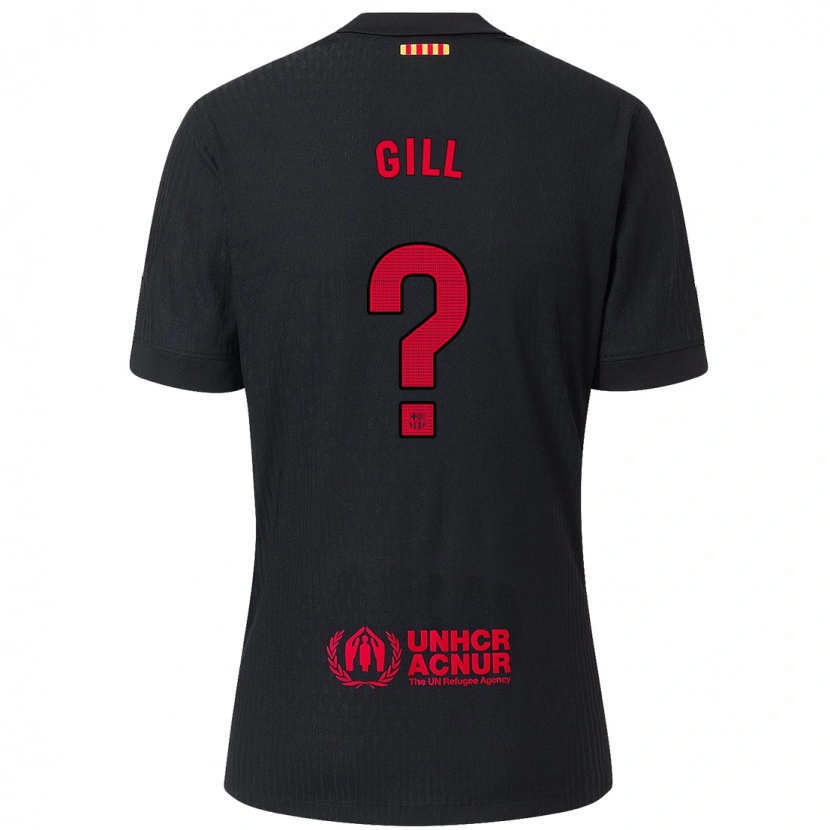 Danxen Kinder Adrian Gill #0 Schwarz Rot Auswärtstrikot Trikot 2024/25 T-Shirt Schweiz