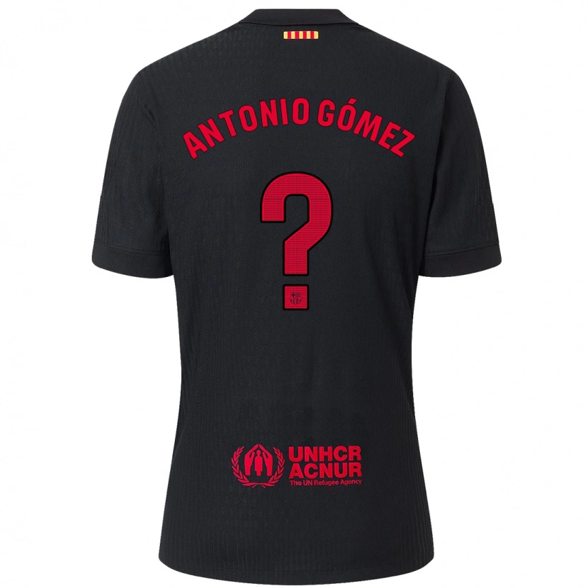 Danxen Kinder Antonio Gómez #0 Schwarz Rot Auswärtstrikot Trikot 2024/25 T-Shirt Schweiz