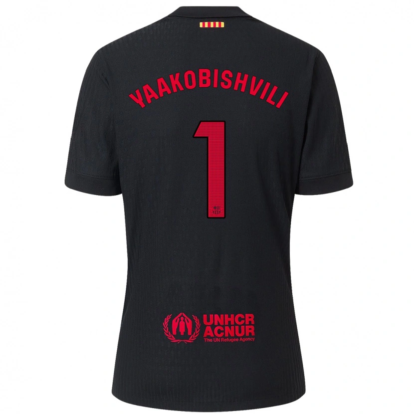 Danxen Kinder Áron Yaakobishvili #1 Schwarz Rot Auswärtstrikot Trikot 2024/25 T-Shirt Schweiz