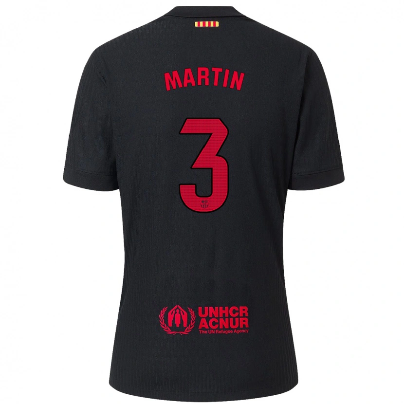 Danxen Kinder Gerard Martín #3 Schwarz Rot Auswärtstrikot Trikot 2024/25 T-Shirt Schweiz