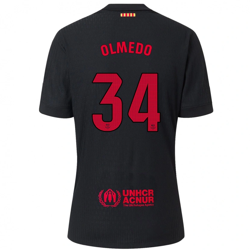 Danxen Kinder Alexis Olmedo #34 Schwarz Rot Auswärtstrikot Trikot 2024/25 T-Shirt Schweiz