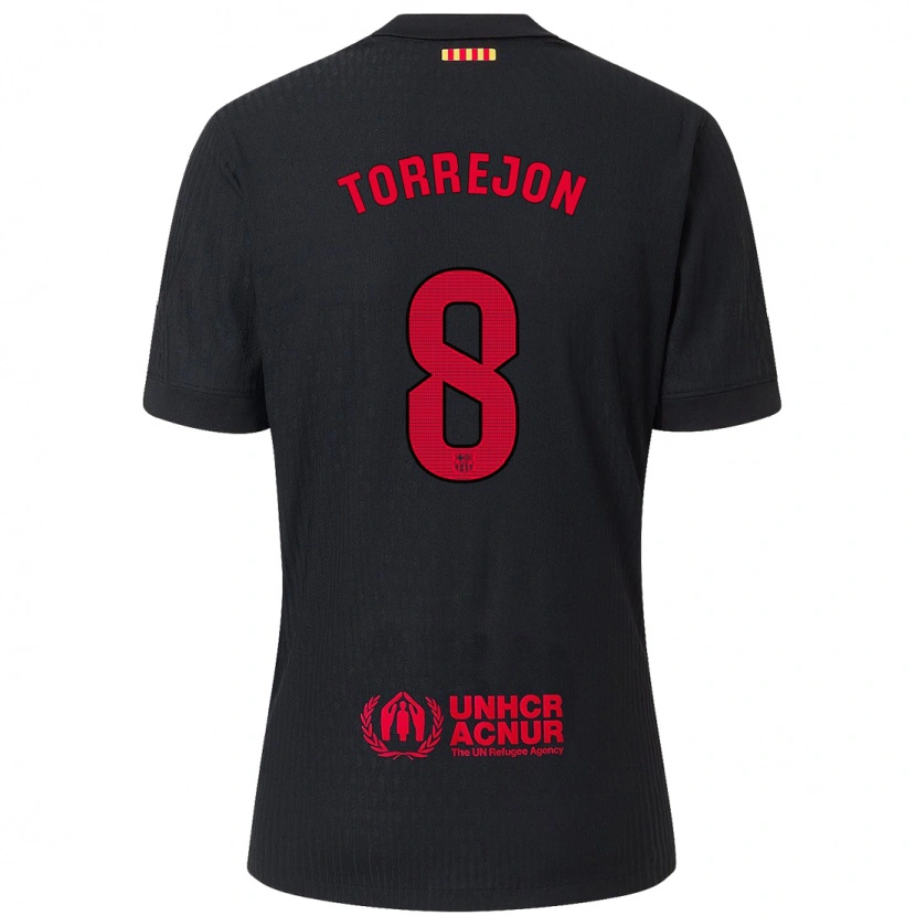 Danxen Kinder Marta Torrejón #8 Schwarz Rot Auswärtstrikot Trikot 2024/25 T-Shirt Schweiz