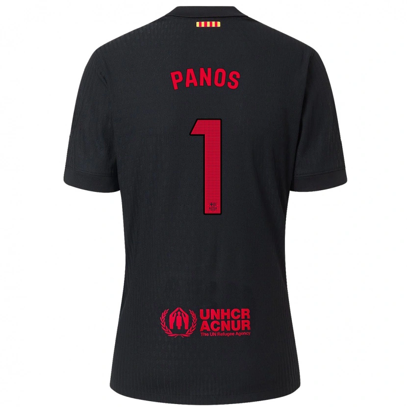 Danxen Kinder Sandra Panos #1 Schwarz Rot Auswärtstrikot Trikot 2024/25 T-Shirt Schweiz