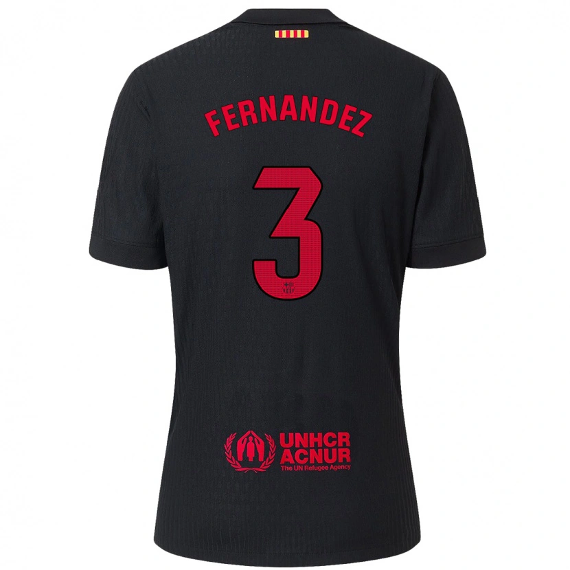 Danxen Kinder Jana Fernandez #3 Schwarz Rot Auswärtstrikot Trikot 2024/25 T-Shirt Schweiz