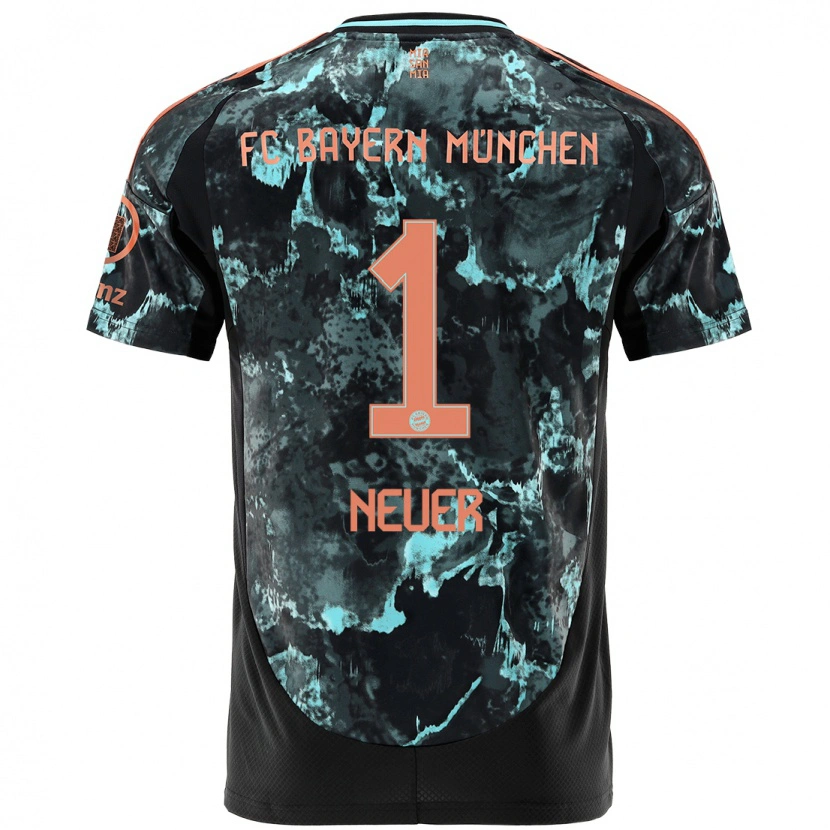 Danxen Kinder Manuel Neuer #1 Schwarz Auswärtstrikot Trikot 2024/25 T-Shirt Schweiz