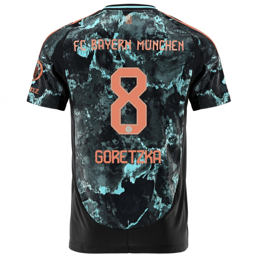 Danxen Kinder Leon Goretzka #8 Schwarz Auswärtstrikot Trikot 2024/25 T-Shirt Schweiz