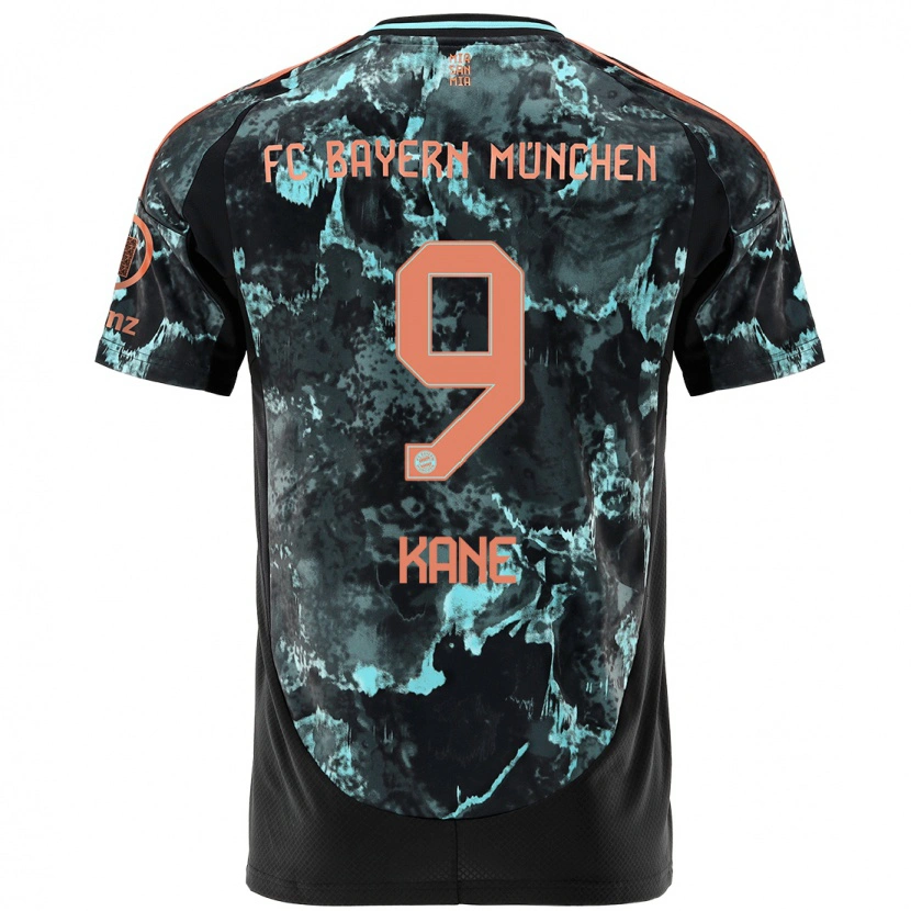 Danxen Kinder Harry Kane #9 Schwarz Auswärtstrikot Trikot 2024/25 T-Shirt Schweiz