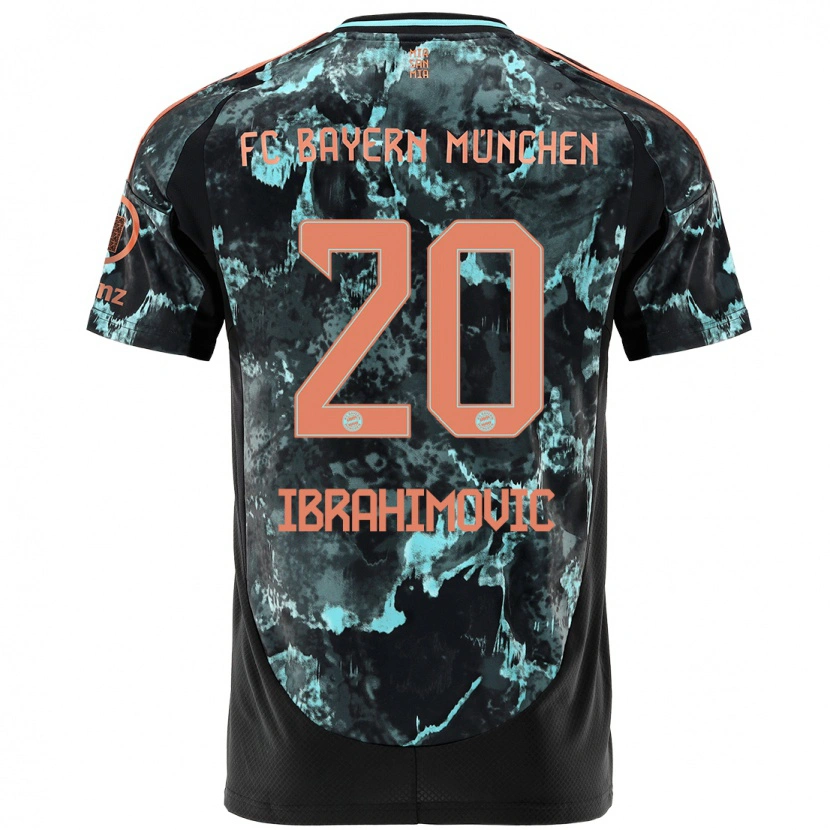 Danxen Kinder Arijon Ibrahimovic #20 Schwarz Auswärtstrikot Trikot 2024/25 T-Shirt Schweiz