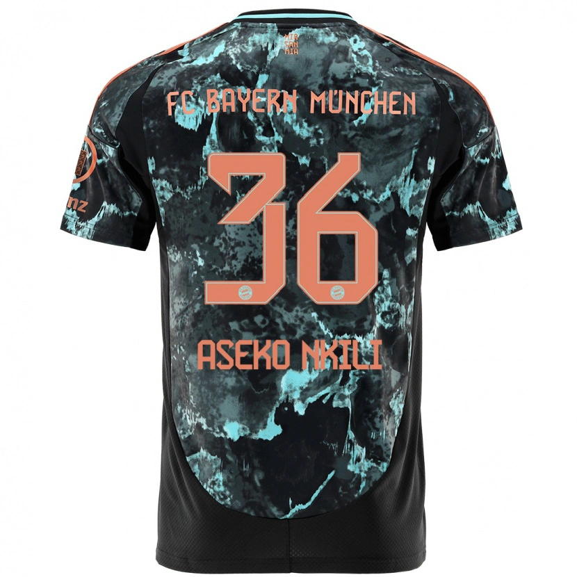 Danxen Kinder Noël Aséko Nkili #36 Schwarz Auswärtstrikot Trikot 2024/25 T-Shirt Schweiz