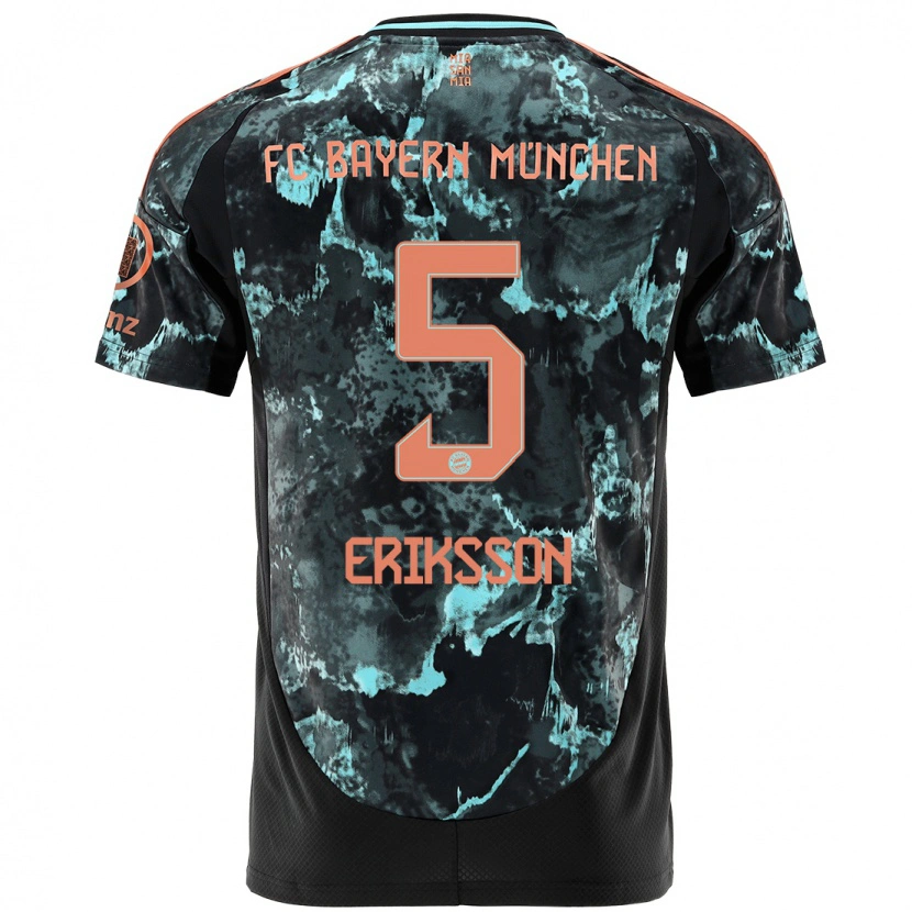 Danxen Kinder Magdalena Eriksson #5 Schwarz Auswärtstrikot Trikot 2024/25 T-Shirt Schweiz