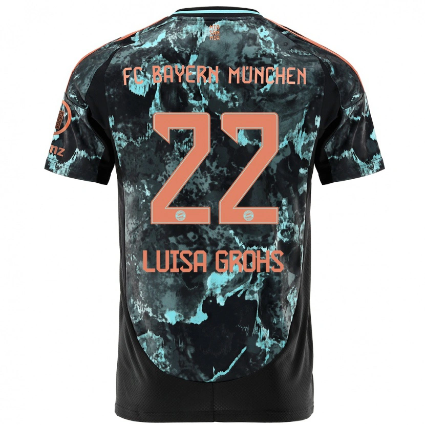 Danxen Kinder Maria Luisa Grohs #22 Schwarz Auswärtstrikot Trikot 2024/25 T-Shirt Schweiz