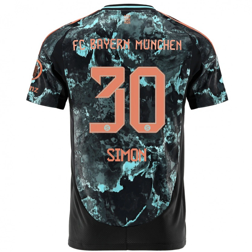 Danxen Kinder Carolin Simon #30 Schwarz Auswärtstrikot Trikot 2024/25 T-Shirt Schweiz