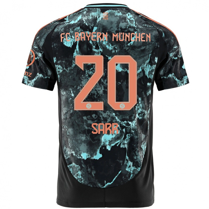 Danxen Kinder Bouna Sarr #20 Schwarz Auswärtstrikot Trikot 2024/25 T-Shirt Schweiz