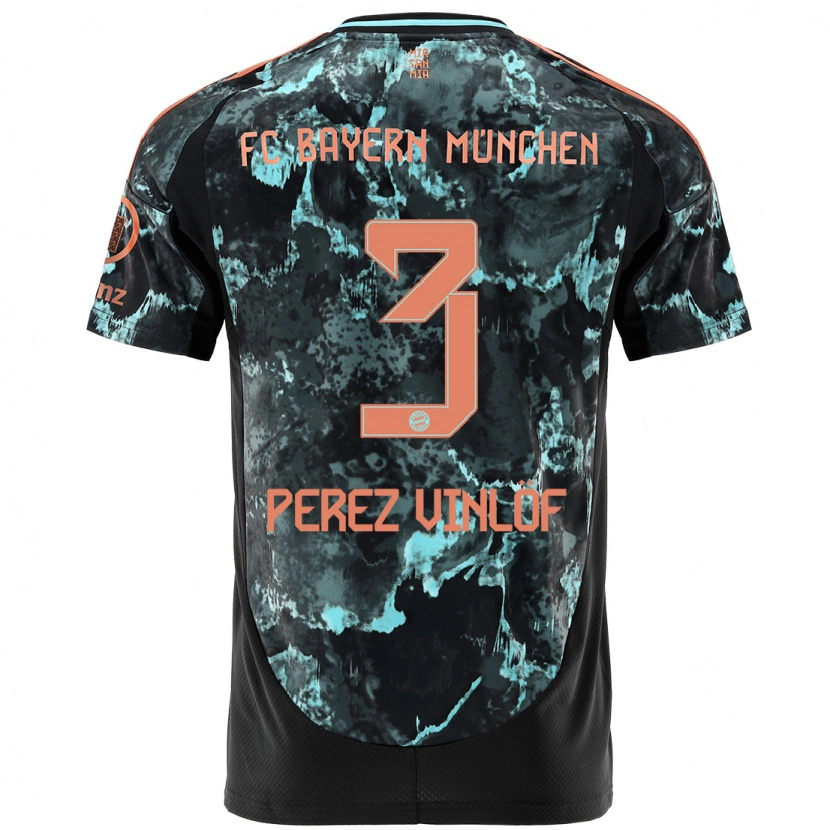 Danxen Kinder Matteo Perez Vinlöf #3 Schwarz Auswärtstrikot Trikot 2024/25 T-Shirt Schweiz