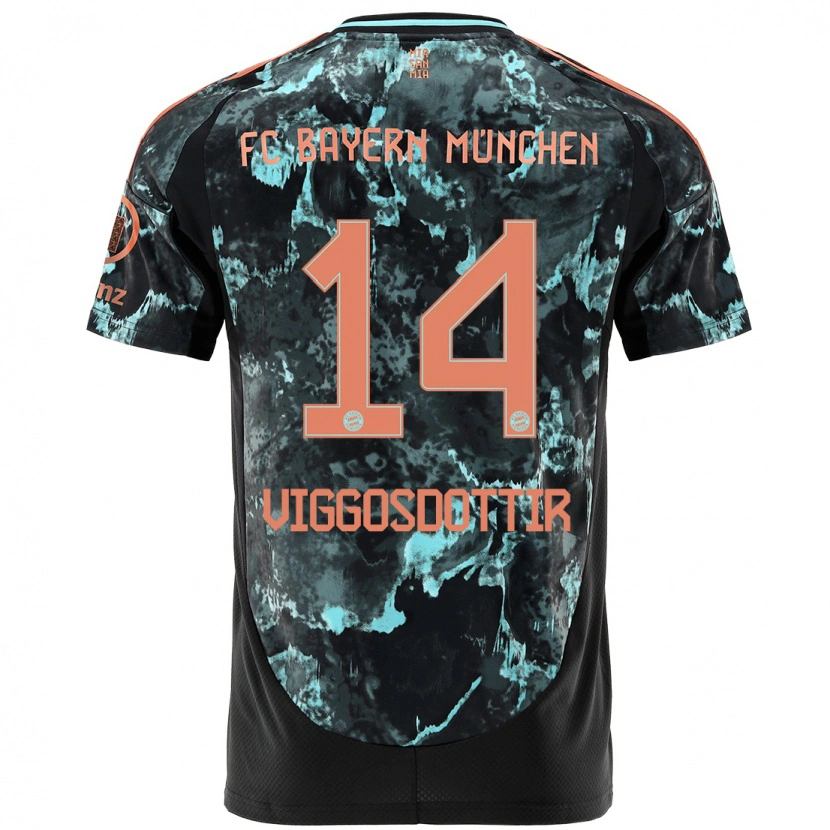 Danxen Kinder Glodis Perla Viggosdottir #14 Schwarz Auswärtstrikot Trikot 2024/25 T-Shirt Schweiz