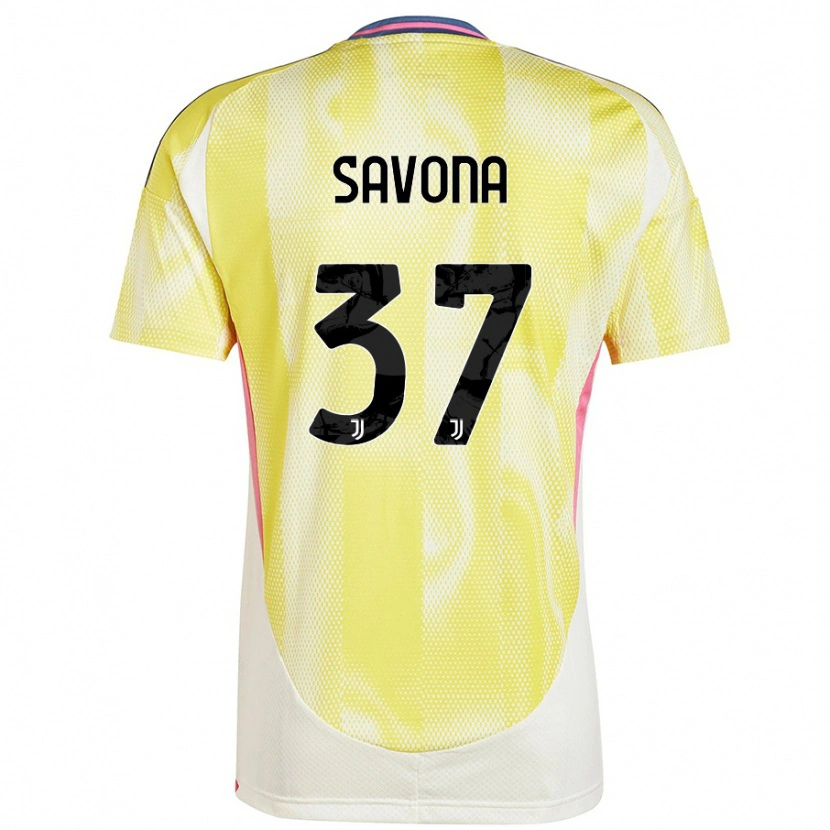 Danxen Kinder Nicolò Savona #37 Solargelb Auswärtstrikot Trikot 2024/25 T-Shirt Schweiz