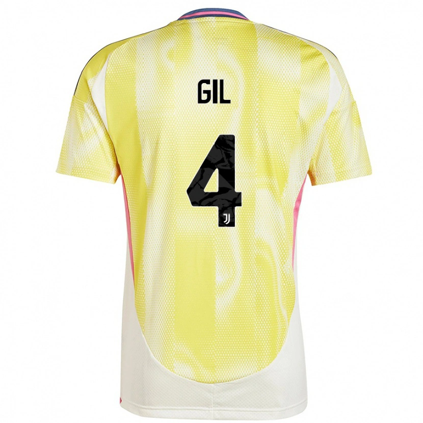 Danxen Kinder Javier Gil #4 Solargelb Auswärtstrikot Trikot 2024/25 T-Shirt Schweiz