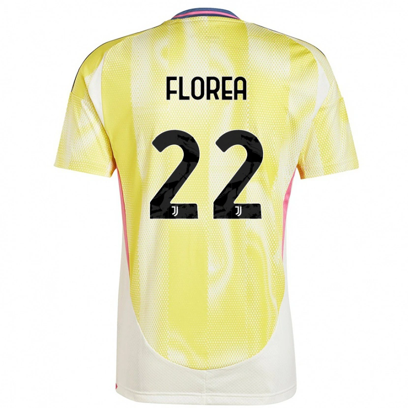 Danxen Kinder Andrei Florea #22 Solargelb Auswärtstrikot Trikot 2024/25 T-Shirt Schweiz