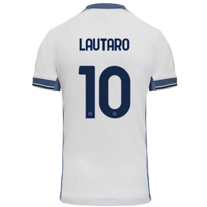 Danxen Kinder Lautaro Martínez #10 Weißgrau Auswärtstrikot Trikot 2024/25 T-Shirt Schweiz