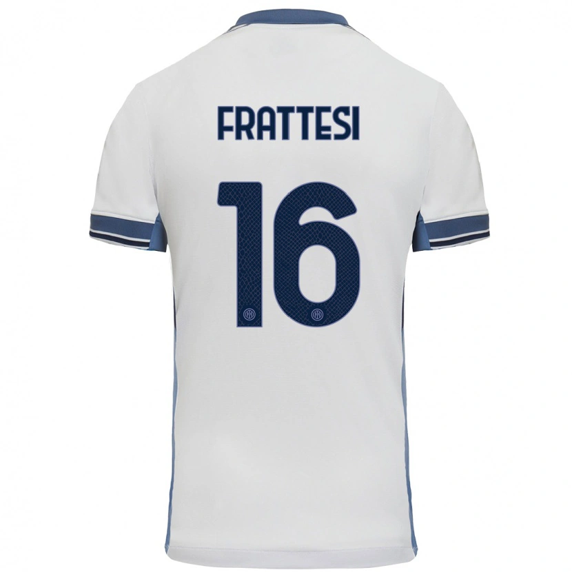 Danxen Kinder Davide Frattesi #16 Weißgrau Auswärtstrikot Trikot 2024/25 T-Shirt Schweiz