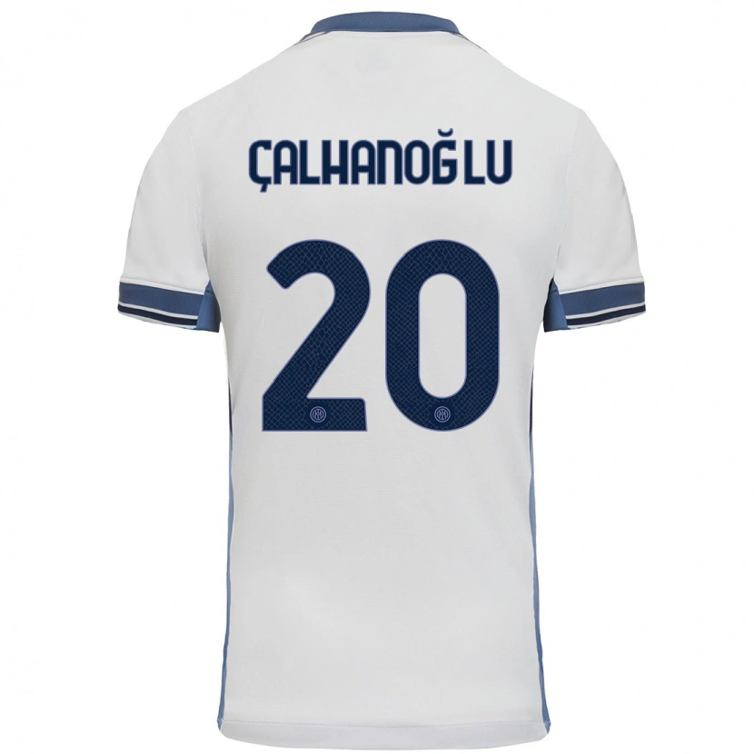 Danxen Kinder Hakan Çalhanoğlu #20 Weißgrau Auswärtstrikot Trikot 2024/25 T-Shirt Schweiz