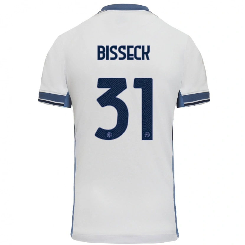 Danxen Kinder Yann Bisseck #31 Weißgrau Auswärtstrikot Trikot 2024/25 T-Shirt Schweiz