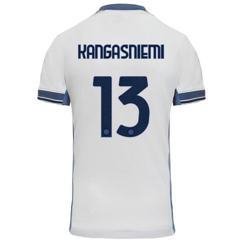 Danxen Kinder Ilari Kangasniemi #13 Weißgrau Auswärtstrikot Trikot 2024/25 T-Shirt Schweiz