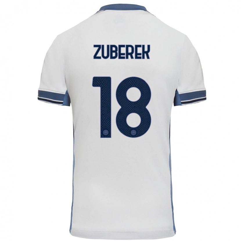 Danxen Kinder Jan Zuberek #18 Weißgrau Auswärtstrikot Trikot 2024/25 T-Shirt Schweiz