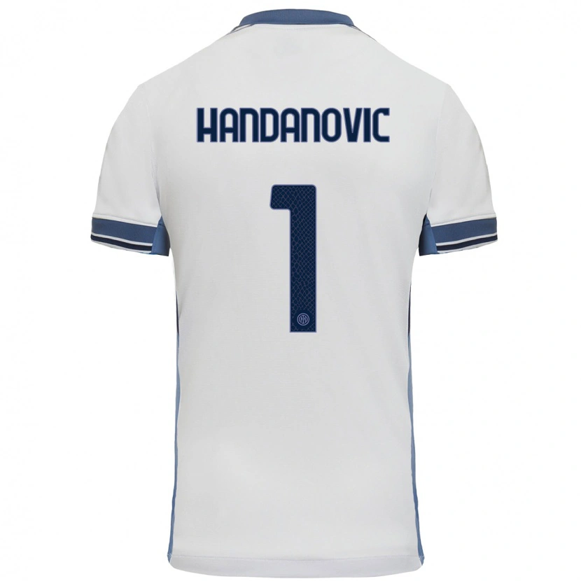 Danxen Kinder Samir Handanovic #1 Weißgrau Auswärtstrikot Trikot 2024/25 T-Shirt Schweiz