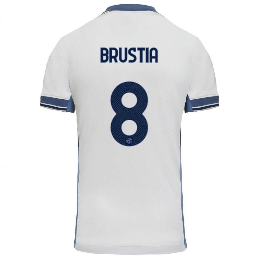 Danxen Kinder Martina Brustia #8 Weißgrau Auswärtstrikot Trikot 2024/25 T-Shirt Schweiz