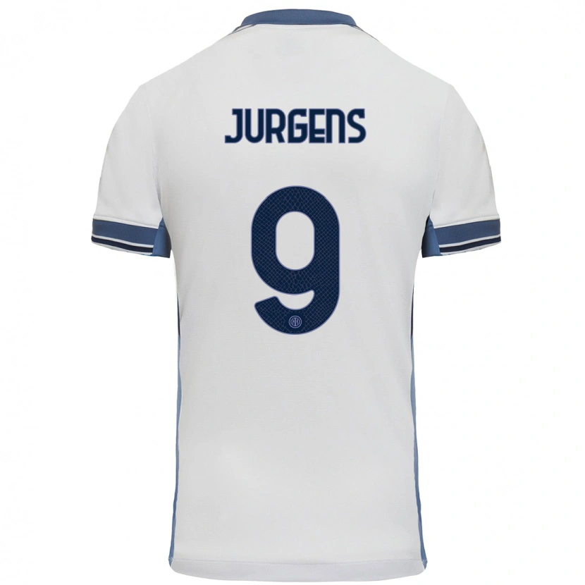 Danxen Kinder Oliver Jurgens #9 Weißgrau Auswärtstrikot Trikot 2024/25 T-Shirt Schweiz