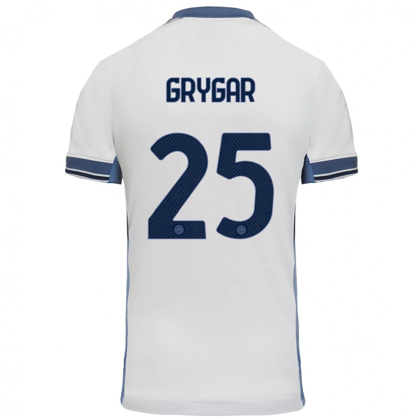 Danxen Kinder Samuel Grygar #25 Weißgrau Auswärtstrikot Trikot 2024/25 T-Shirt Schweiz