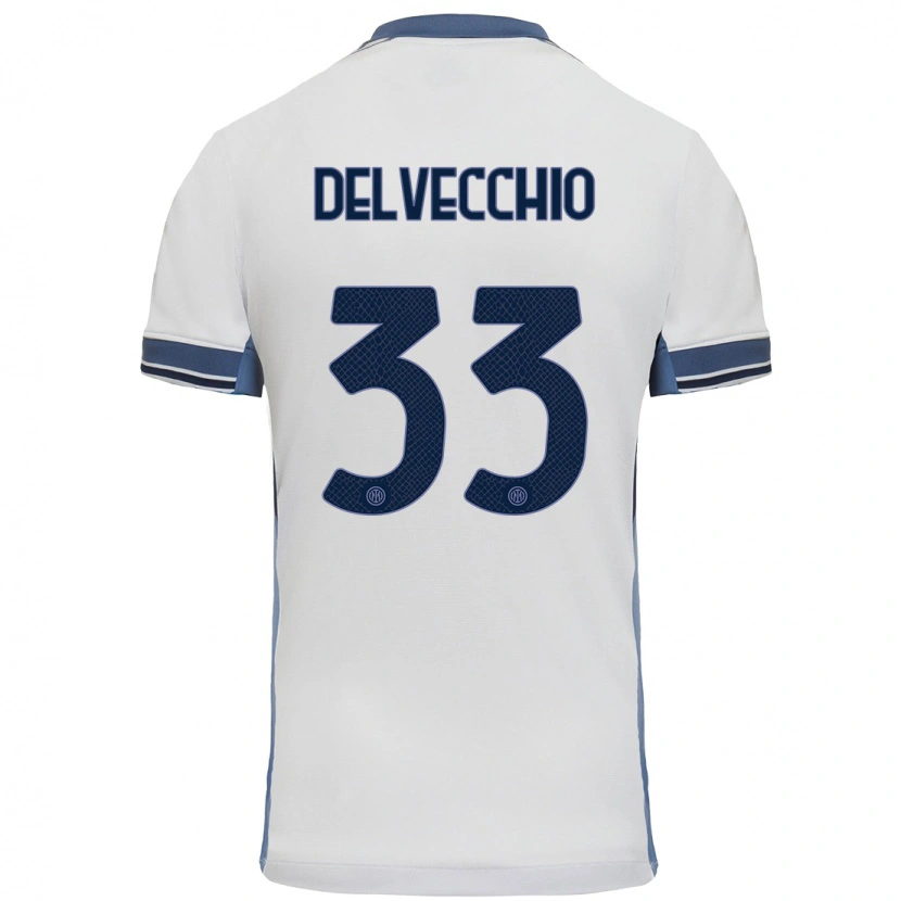 Danxen Kinder Gabriele Delvecchio #33 Weißgrau Auswärtstrikot Trikot 2024/25 T-Shirt Schweiz