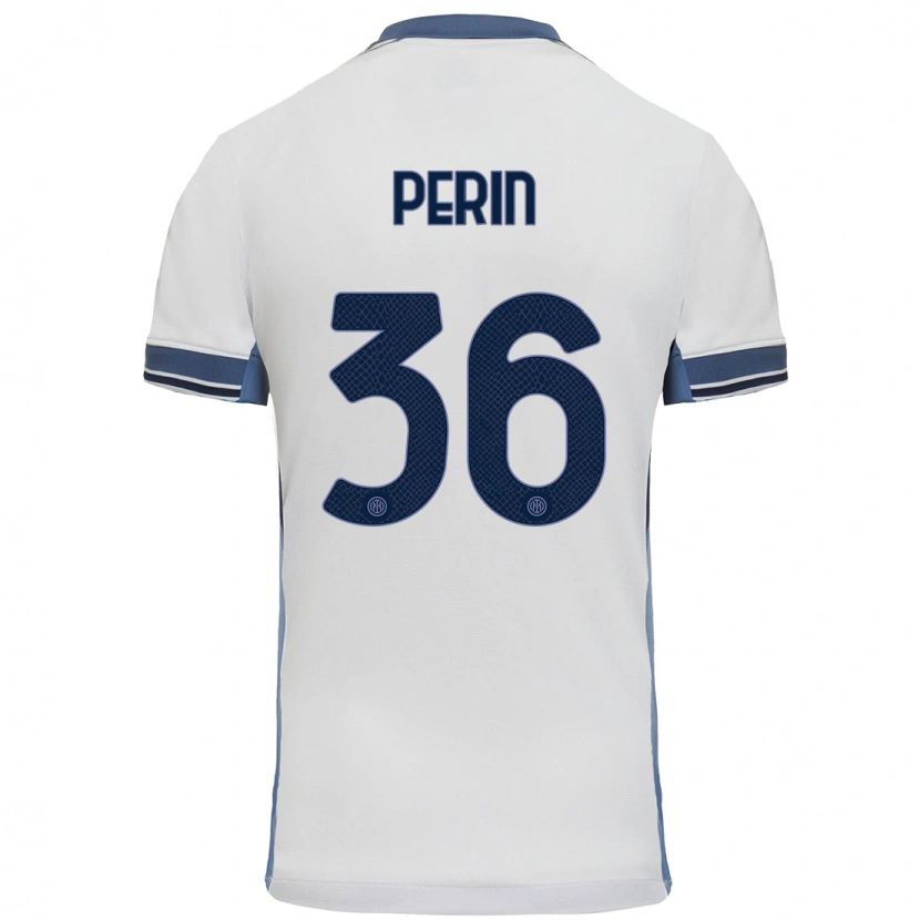 Danxen Kinder Nicolo Perin #36 Weißgrau Auswärtstrikot Trikot 2024/25 T-Shirt Schweiz