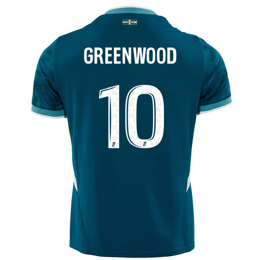 Danxen Kinder Mason Greenwood #10 Türkisblau Auswärtstrikot Trikot 2024/25 T-Shirt Schweiz