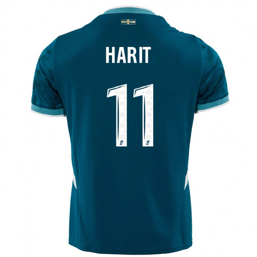 Danxen Kinder Amine Harit #11 Türkisblau Auswärtstrikot Trikot 2024/25 T-Shirt Schweiz