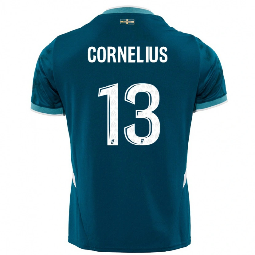 Danxen Kinder Derek Cornelius #13 Türkisblau Auswärtstrikot Trikot 2024/25 T-Shirt Schweiz