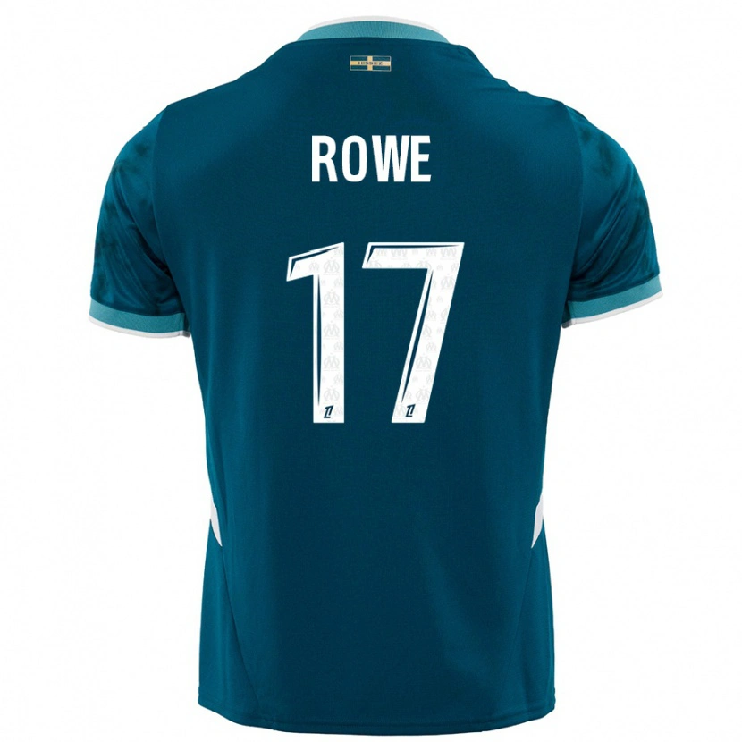 Danxen Kinder Jonathan Rowe #17 Türkisblau Auswärtstrikot Trikot 2024/25 T-Shirt Schweiz