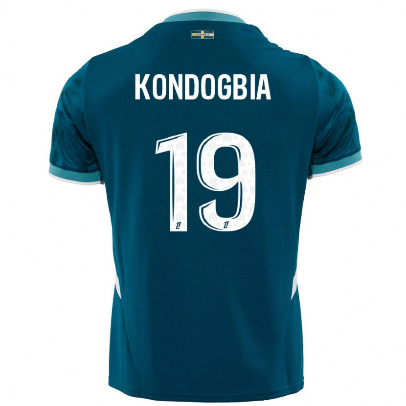 Danxen Kinder Geoffrey Kondogbia #19 Türkisblau Auswärtstrikot Trikot 2024/25 T-Shirt Schweiz