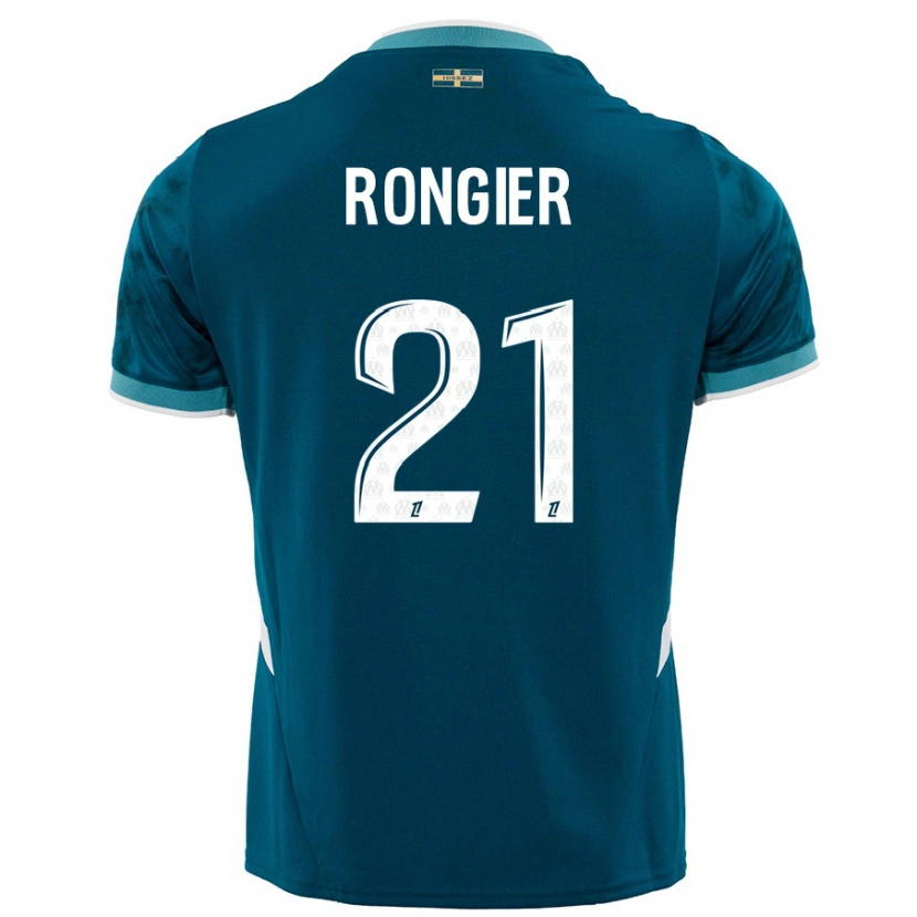 Danxen Kinder Valentin Rongier #21 Türkisblau Auswärtstrikot Trikot 2024/25 T-Shirt Schweiz