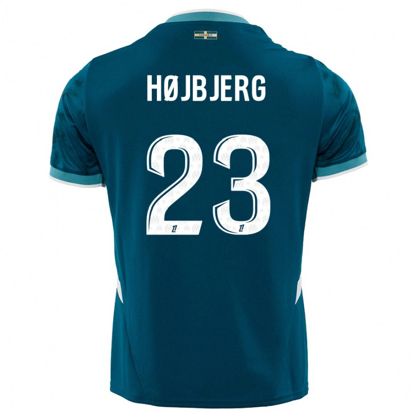 Danxen Kinder Pierre-Emile Højbjerg #23 Türkisblau Auswärtstrikot Trikot 2024/25 T-Shirt Schweiz