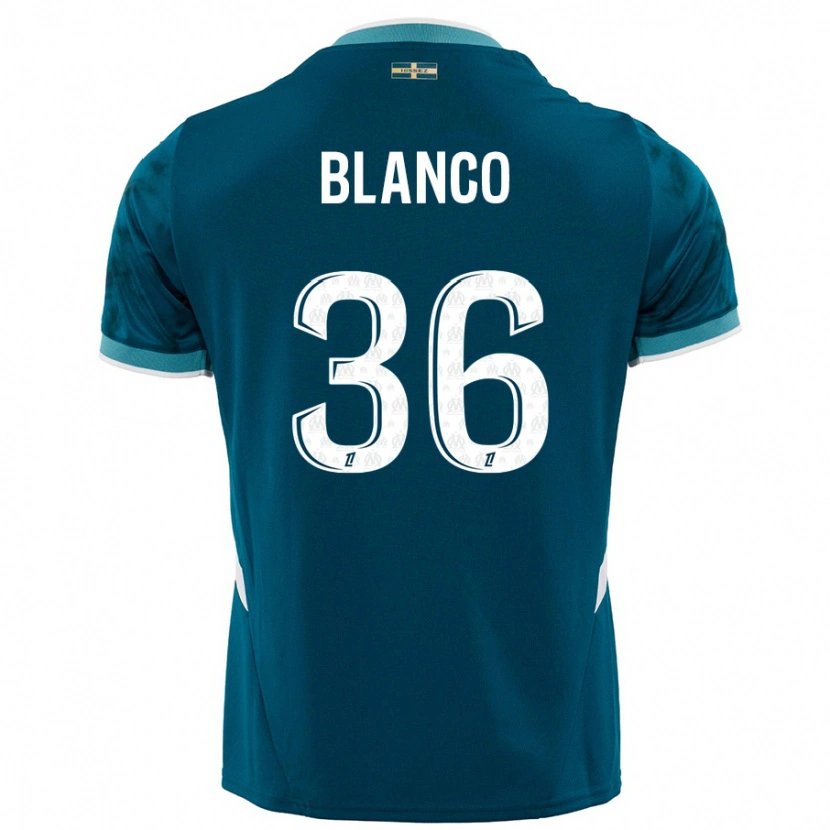 Danxen Kinder Rubén Blanco #36 Türkisblau Auswärtstrikot Trikot 2024/25 T-Shirt Schweiz