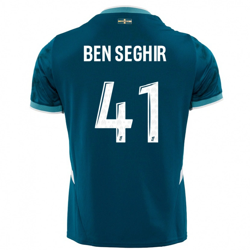 Danxen Kinder Salim Ben Seghir #41 Türkisblau Auswärtstrikot Trikot 2024/25 T-Shirt Schweiz