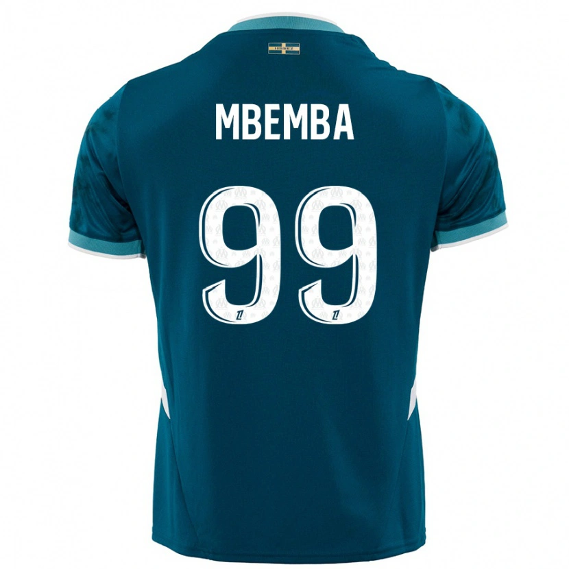 Danxen Kinder Chancel Mbemba #99 Türkisblau Auswärtstrikot Trikot 2024/25 T-Shirt Schweiz