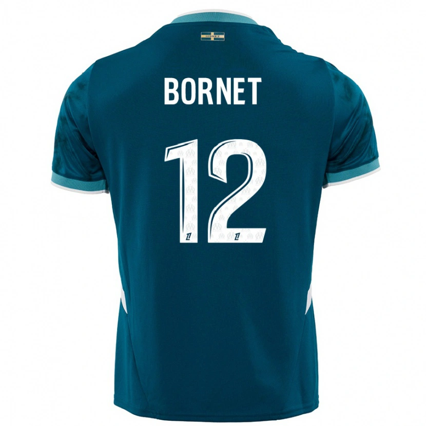 Danxen Kinder Camille Bornet #12 Türkisblau Auswärtstrikot Trikot 2024/25 T-Shirt Schweiz