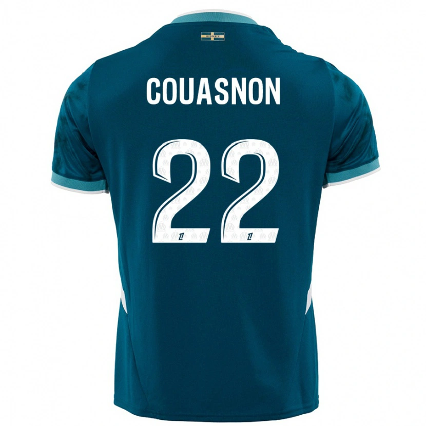 Danxen Kinder Roxane Couasnon #22 Türkisblau Auswärtstrikot Trikot 2024/25 T-Shirt Schweiz