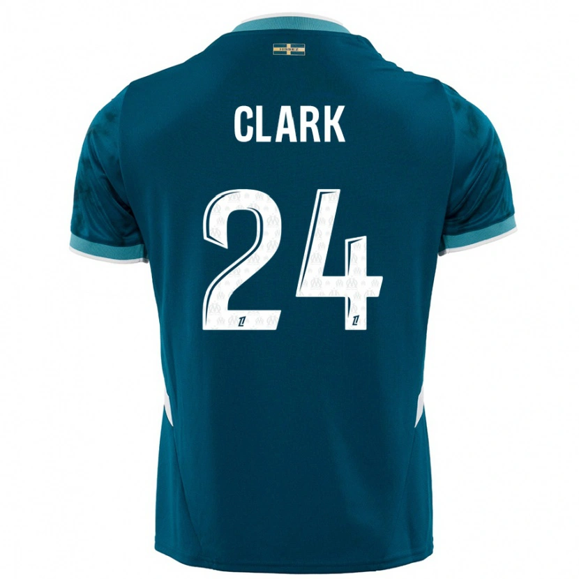 Danxen Kinder Ashley Clark #24 Türkisblau Auswärtstrikot Trikot 2024/25 T-Shirt Schweiz