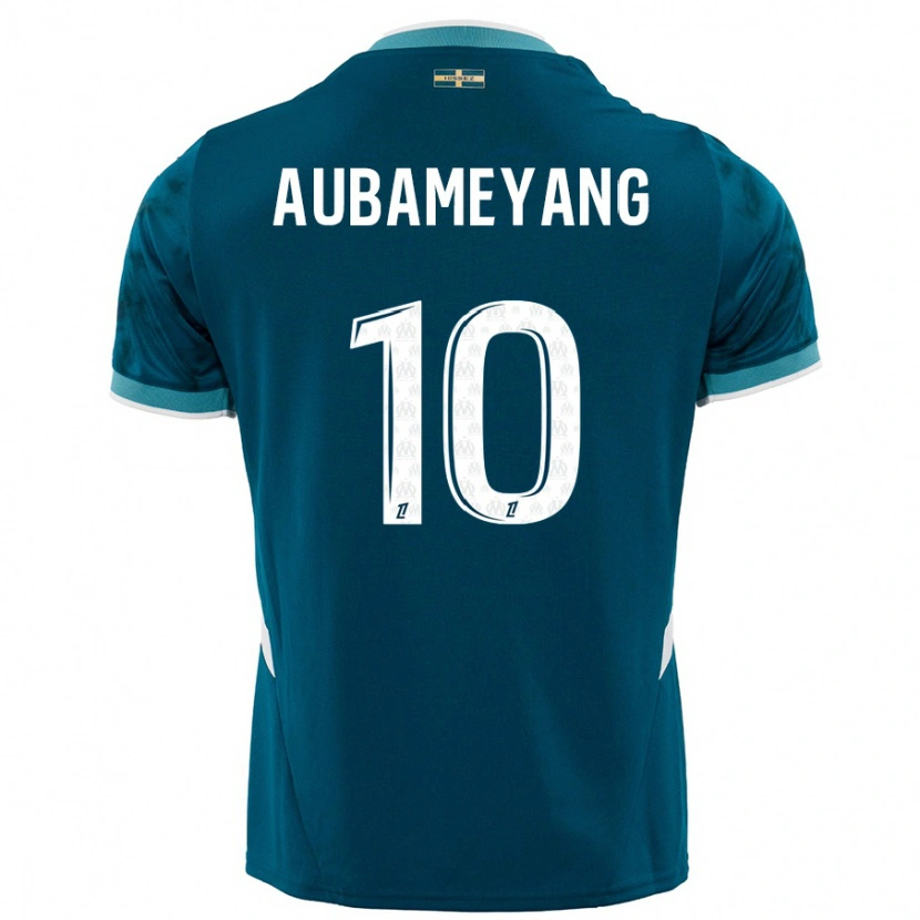 Danxen Kinder Pierre-Emerick Aubameyang #10 Türkisblau Auswärtstrikot Trikot 2024/25 T-Shirt Schweiz