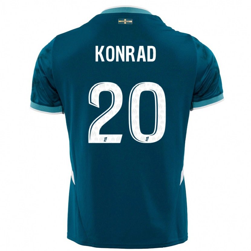 Danxen Kinder Konrad De La Fuente #20 Türkisblau Auswärtstrikot Trikot 2024/25 T-Shirt Schweiz